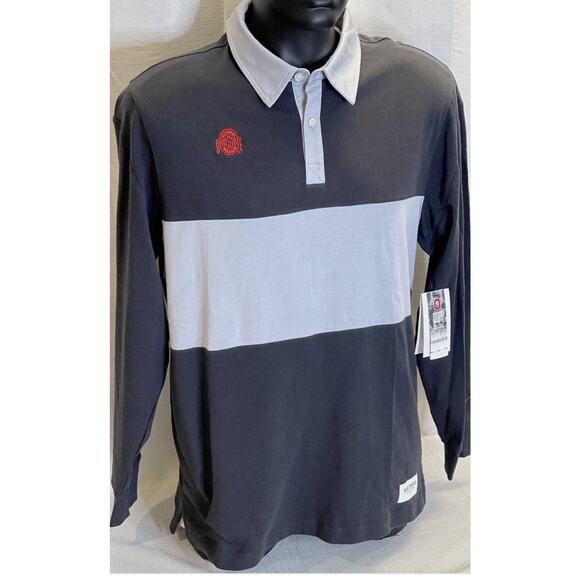 Ohio State Buckeyes Nike Long Sleeve Polo Shirt Rugby Jersey Mens Large NEW - Picture 8 of 11